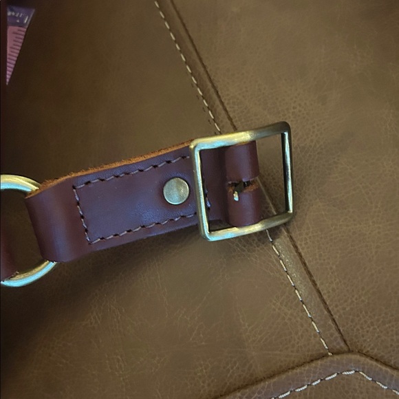 Portland Leather Cognac Brown Tan Leather Tote Backpack main image 5